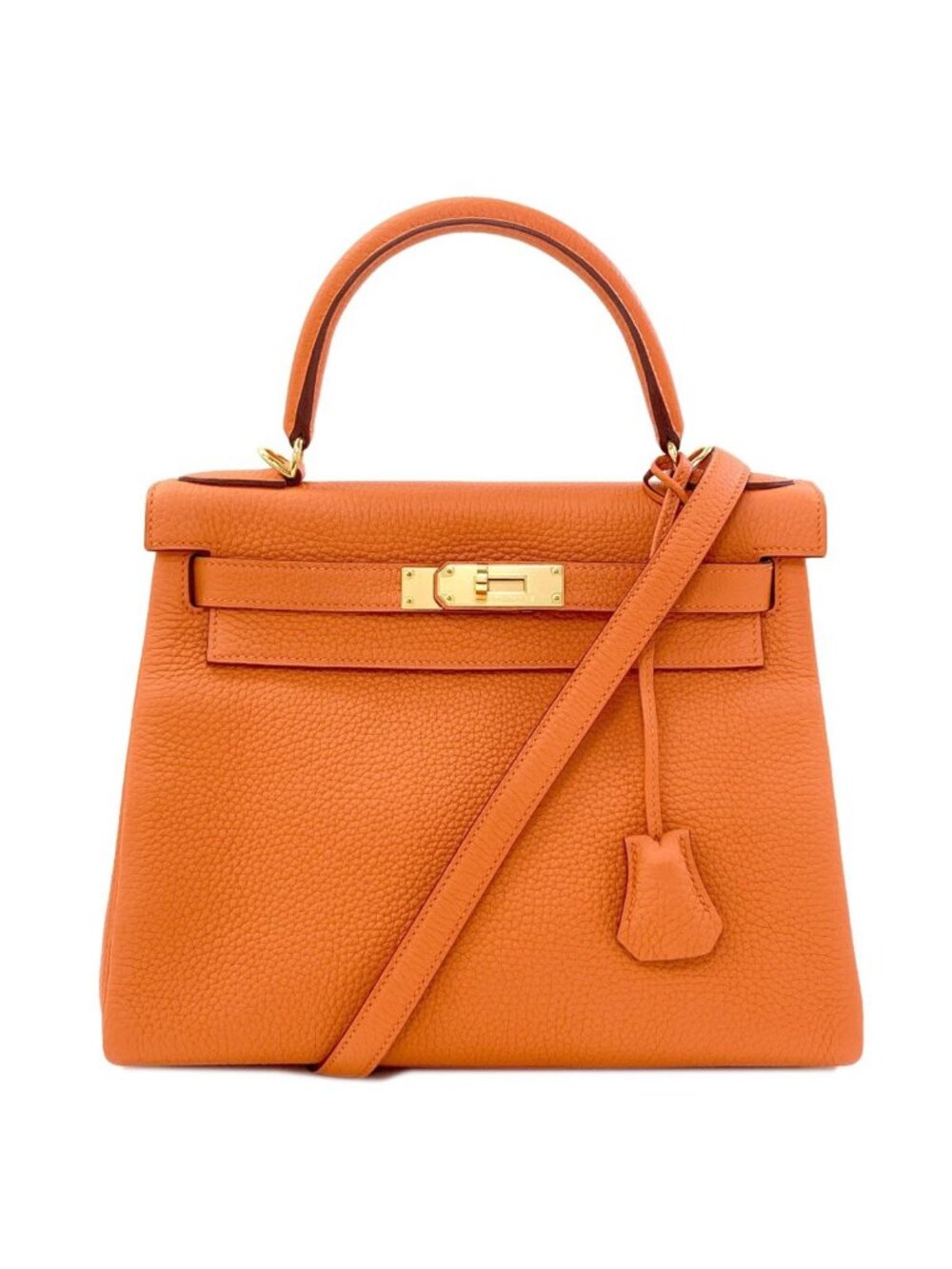 Hermes Kelly 28 Inner Sewn Gold Handbag Togo